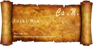 Csiki Mia névjegykártya